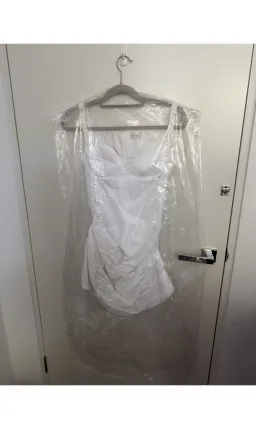 Magda Butrym Off-shoulder cotton minidress for rent on The Volte - image 8