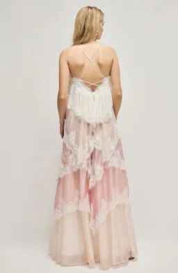 Aje Ophelia Lace Gown Pink 8 for rent on The Volte - image 3