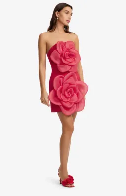 Leo Lin Floret Mini Dress Scarlet 10 for rent on The Volte - image 3