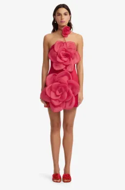 Leo Lin Floret Mini Dress Scarlet 10 for rent on The Volte - image 1