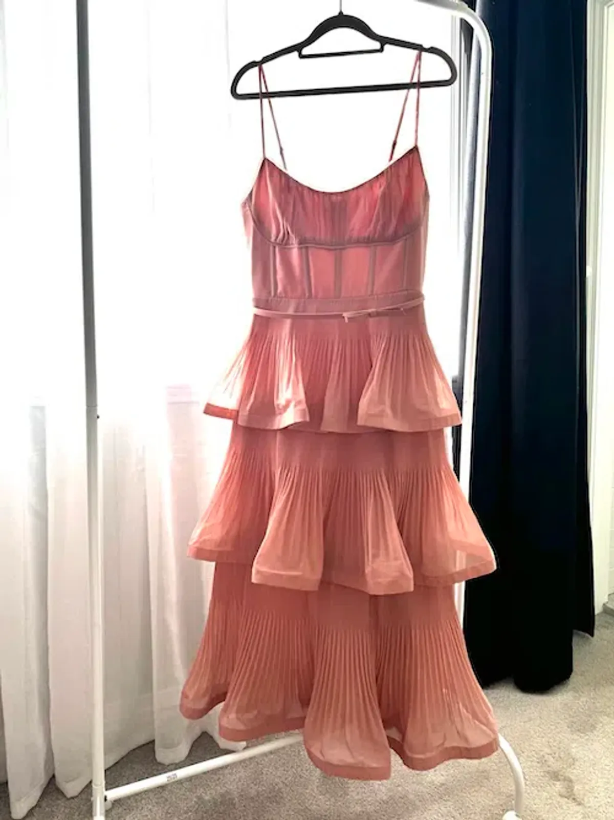 Zimmermann Pleated Tiered Midi Dress Size 2/ AU 12 - Image 2