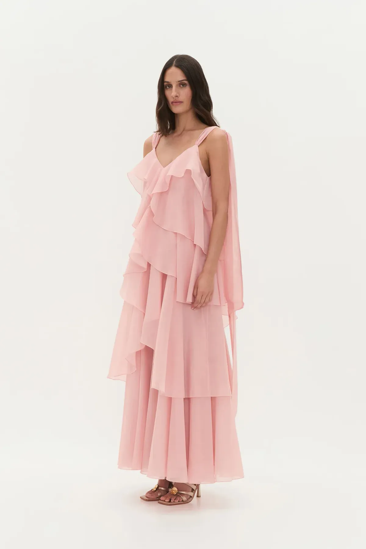 Aje Gracie Maxi Dress Size 16 in Muted Rose Pink - Image 8