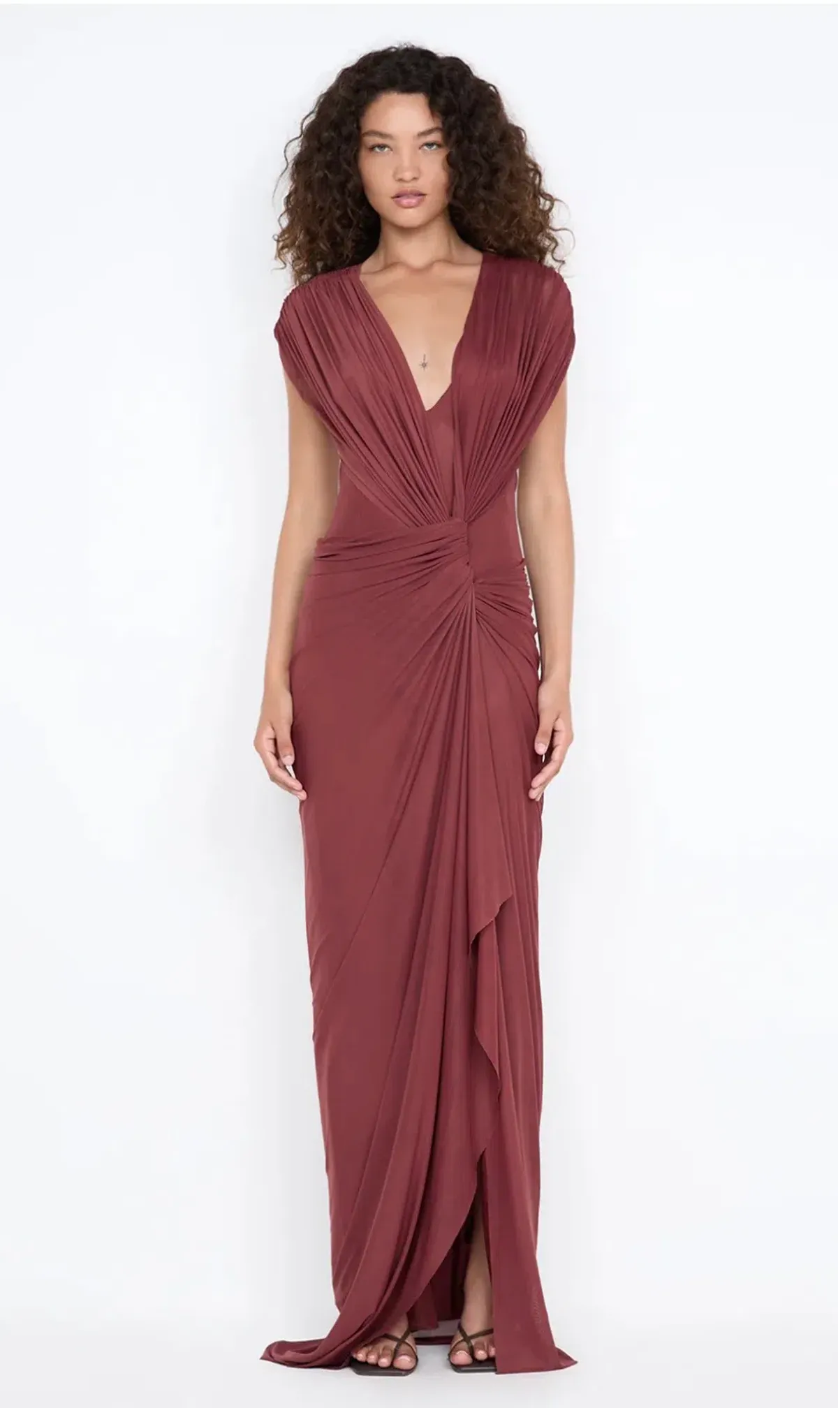 BEC AND BRIDGE Leia Drape Gown - RUST SIZE 10 - Image 1