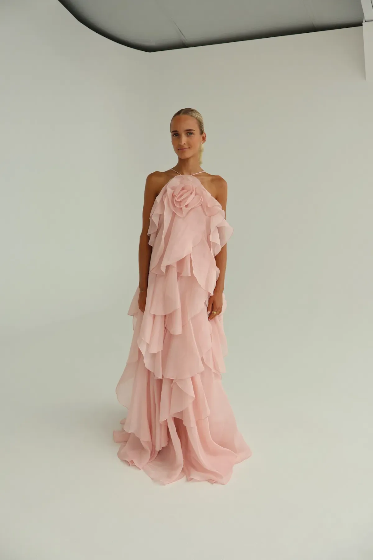 Aje Pandorea Layered Maxi Dress Pastel Pink Size 10 - Image 4