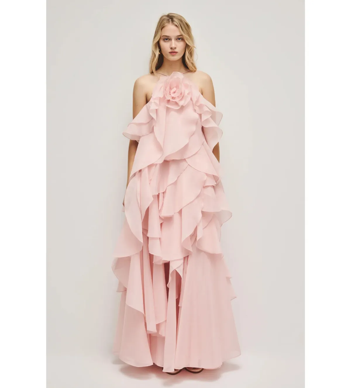 Aje Pandorea Layered Maxi Dress Pastel Pink Size 10 - Image 1