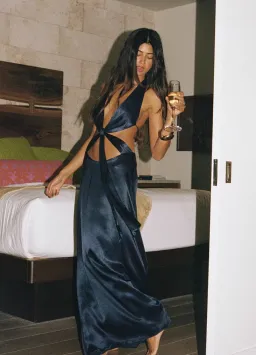 Saboa Studios Gabriella Dress Midnight Silk for rent on The Volte - image 1