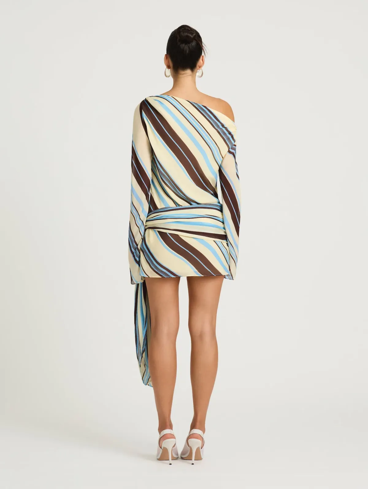 Benni Elise Mini Dress in Ocean Stripe Print Size 8 - Image 3