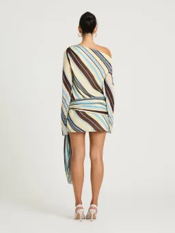 Benni Elise Mini Dress in Ocean Stripe Print Size 8 for rent on The Volte - image 3