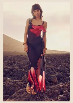 Rat & Boa Aurelia Maxi Dress Black/Tulip Print Size S / AU 8 for rent on The Volte - image 1