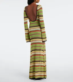 Sir the Label Coastline Low Back Striped Maxi Dress in Palm Stripe Size 2 / AU 10 for rent on The Volte - image 2