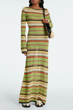 Sir the Label Coastline Low Back Striped Maxi Dress in Palm Stripe Size 2 / AU 10 for rent on The Volte - image 1