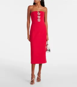 Rebecca Vallance Akari Strapless Midi Dress Red Size 8 for rent on The Volte - image 1