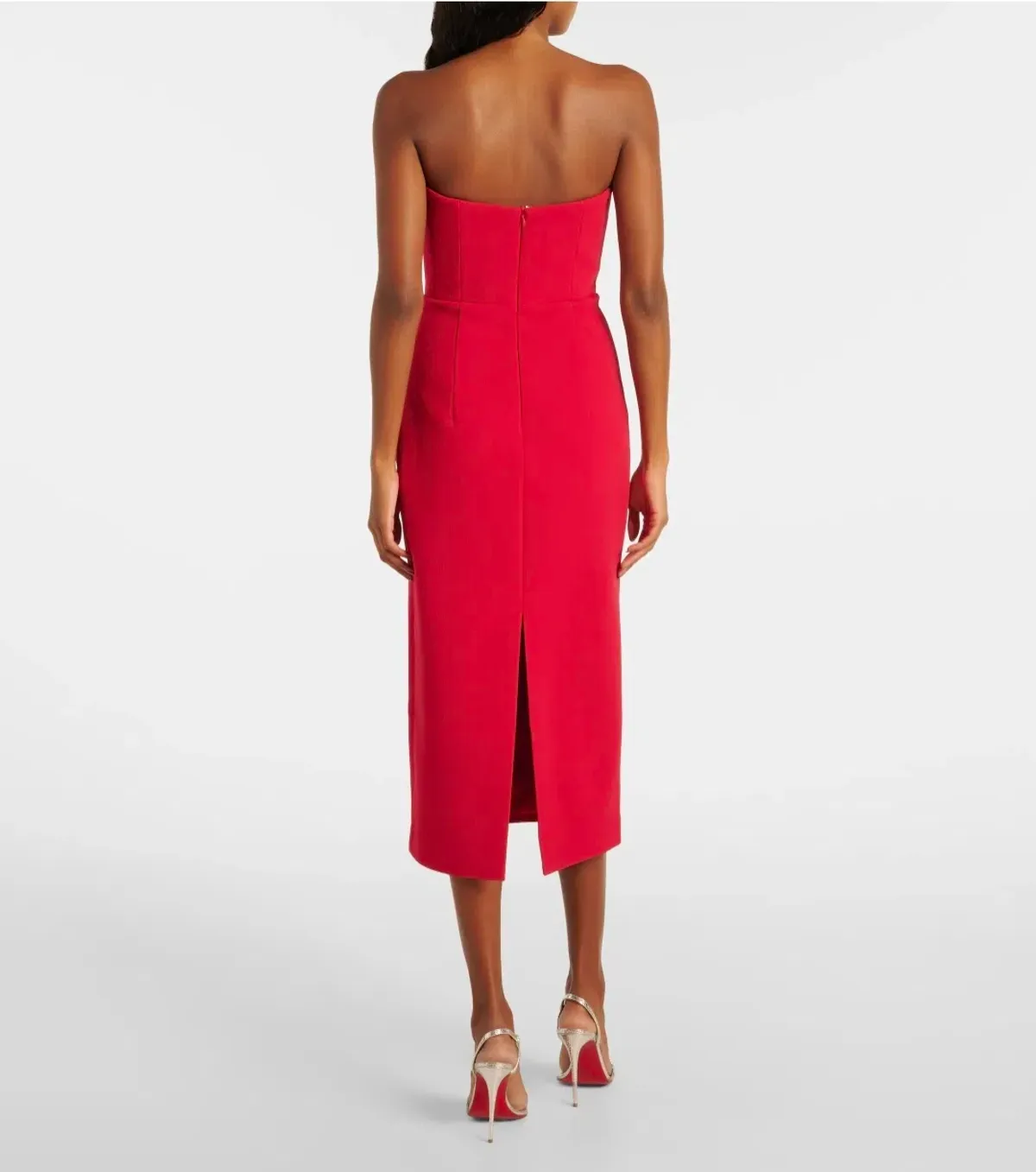 Rebecca Vallance Akari Strapless Midi Dress Red Size 8 - Image 2