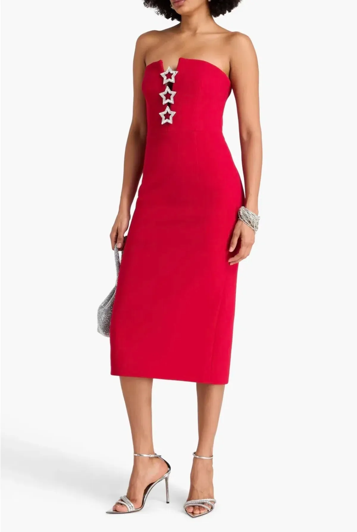 Rebecca Vallance Akari Strapless Midi Dress Red Size 8 - Image 4