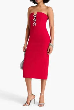 Rebecca Vallance Akari Strapless Midi Dress Red Size 8 for rent on The Volte - image 4