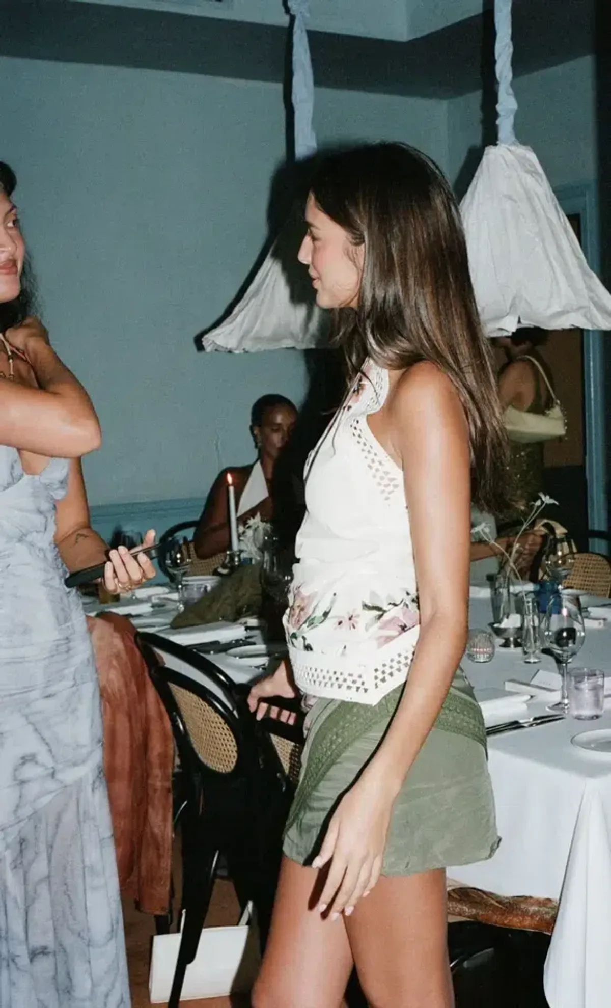 Bec and Bridge Camelia Racer Top and Camelia Mini Skirt Set in Cream Olive Green Gardenia Size 6 XS - Image 3