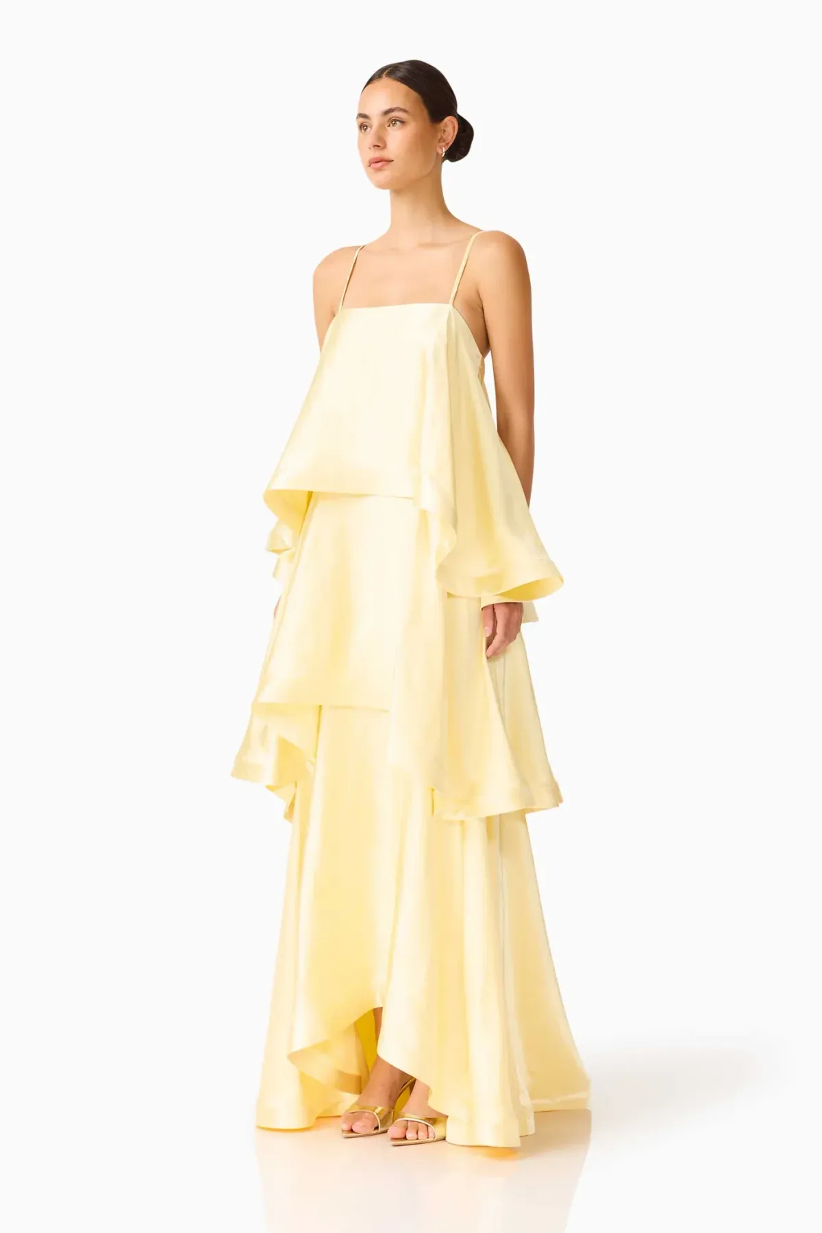 Elliatt Tilly Tiered Maxi Dress in Butter Yellow - Size 8/S - Image 2