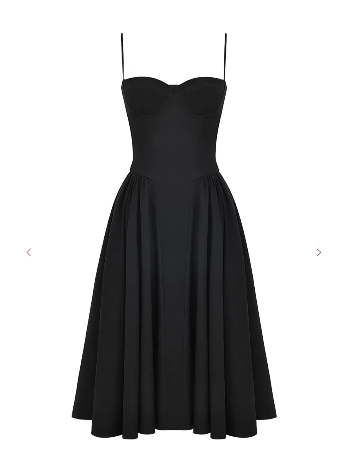 Samaria Black Corset Midi Dress - Image 7