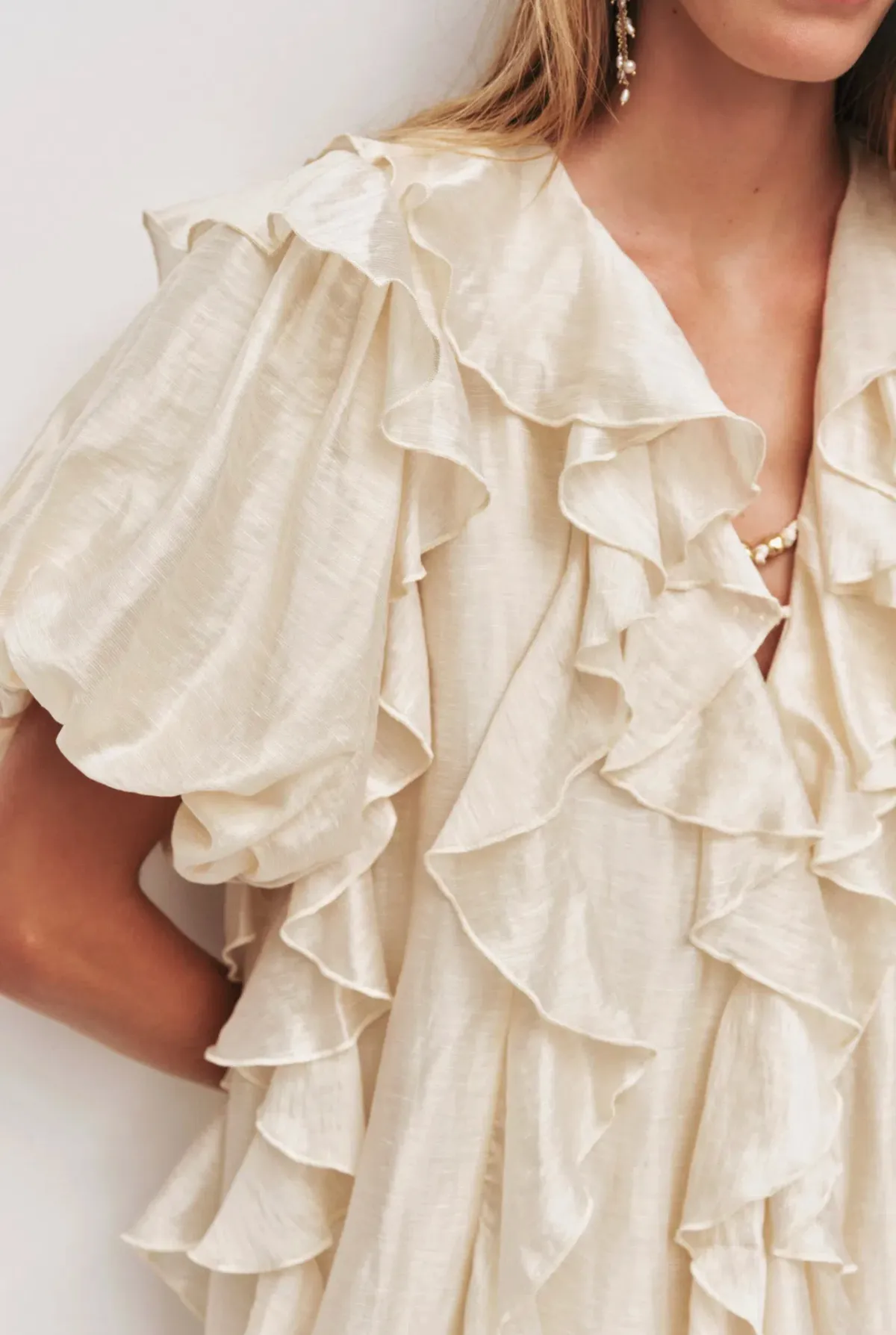 AJE VOYAGER MAXI DRESS Size 14 in Coconut Cream - Image 4