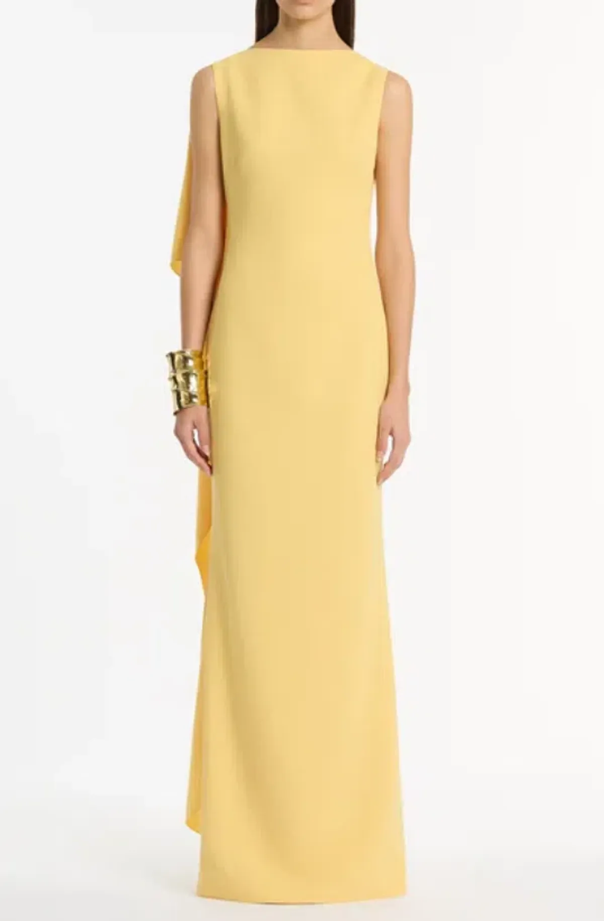 Carla Zampatti pollen crepe cowl back gown - mustard size 16 - Image 2