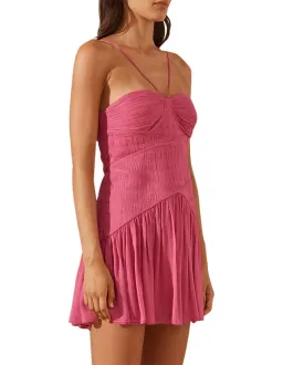 Shona Joy Isola Ruched Bodice Mini Dress in ibis rose size 8 for rent on The Volte - image 2