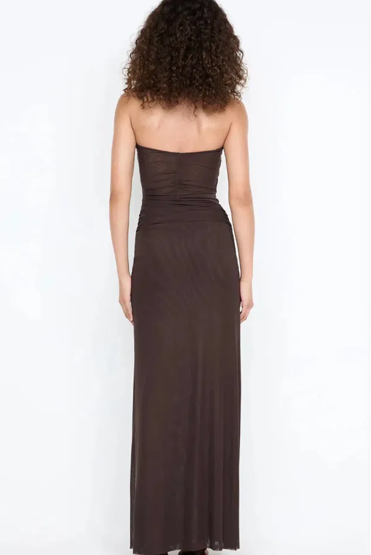 IDA STRAPLESS DRESS | DARK CHOCOLATE - SIZE 10 - Image 3