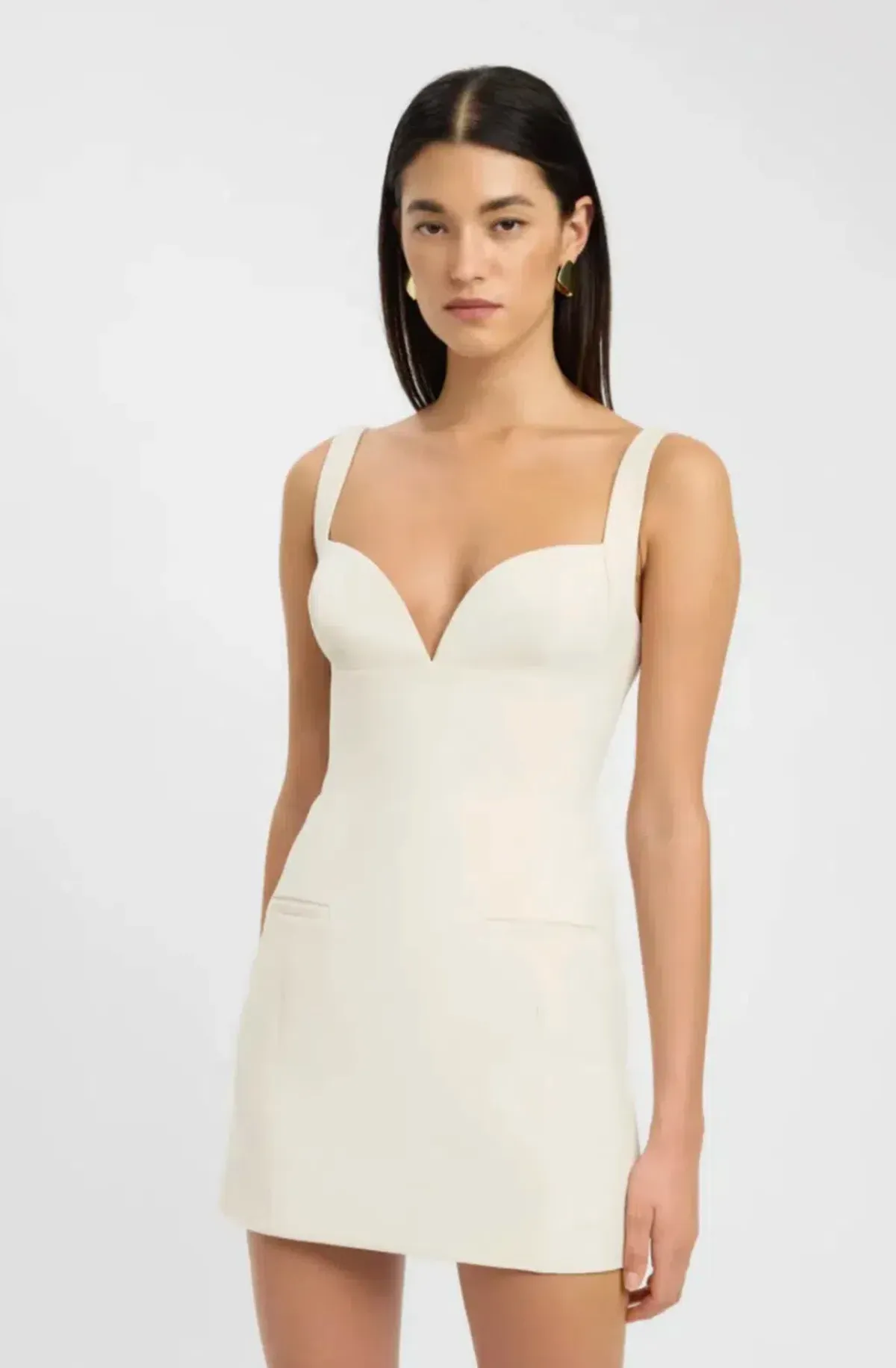 Kookai Alto Bustier Mini Dress in Almond Milk Size 12 - Image 2