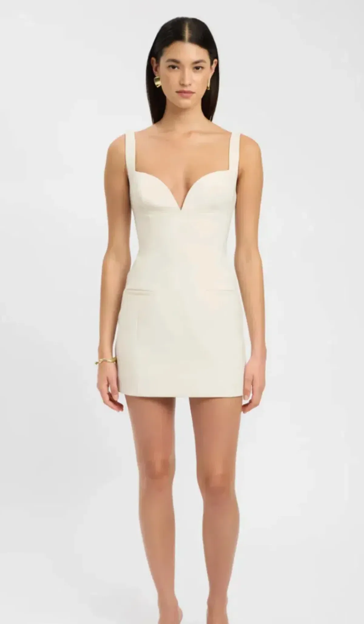 Kookai Alto Bustier Mini Dress in Almond Milk Size 12 - Image 1
