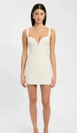 Kookai Alto Bustier Mini Dress in Almond Milk Size 12 for rent on The Volte - image 1