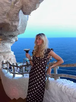 Luna Dress with Polka Dots - Brown/Yellow for rent on The Volte - image 3