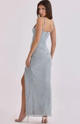 House of CB Lini baby blue lace mesh maxi dress Regular Cup Size L for rent on The Volte - image 2