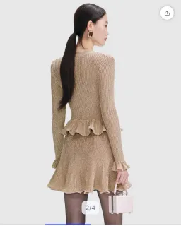 Self portrait dress lurex peplum mini  for rent on The Volte - image 3