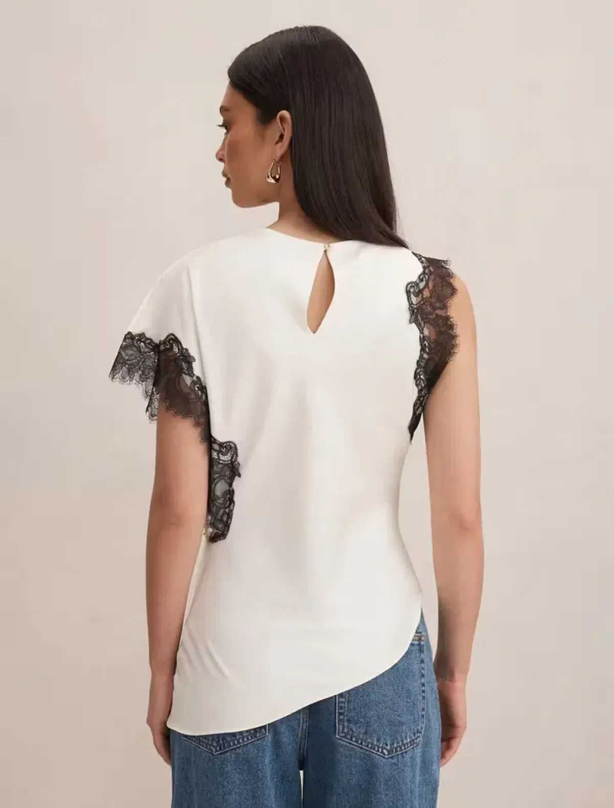 Forever New Dixie Asymmetric Lace Top Size 12 - Image 4