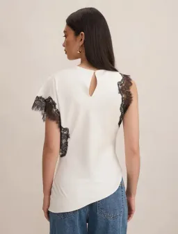 Forever New Dixie Asymmetric Lace Top Size 12 for rent on The Volte - image 4