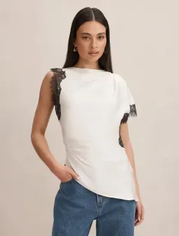 Forever New Dixie Asymmetric Lace Top Size 12 for rent on The Volte - image 1