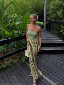 BENNI Roscoe Maxi Dress Earth Stripe size 10  for rent on The Volte - image 2