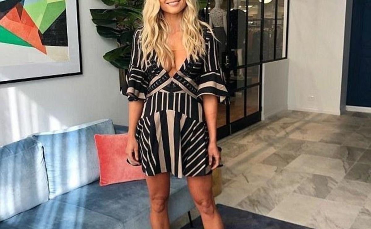 Acler Archer Mini Dress Bronze Stripe Size 6 - Image 3