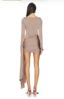 Imari Mini Dress in Taupe for rent on The Volte - image 2