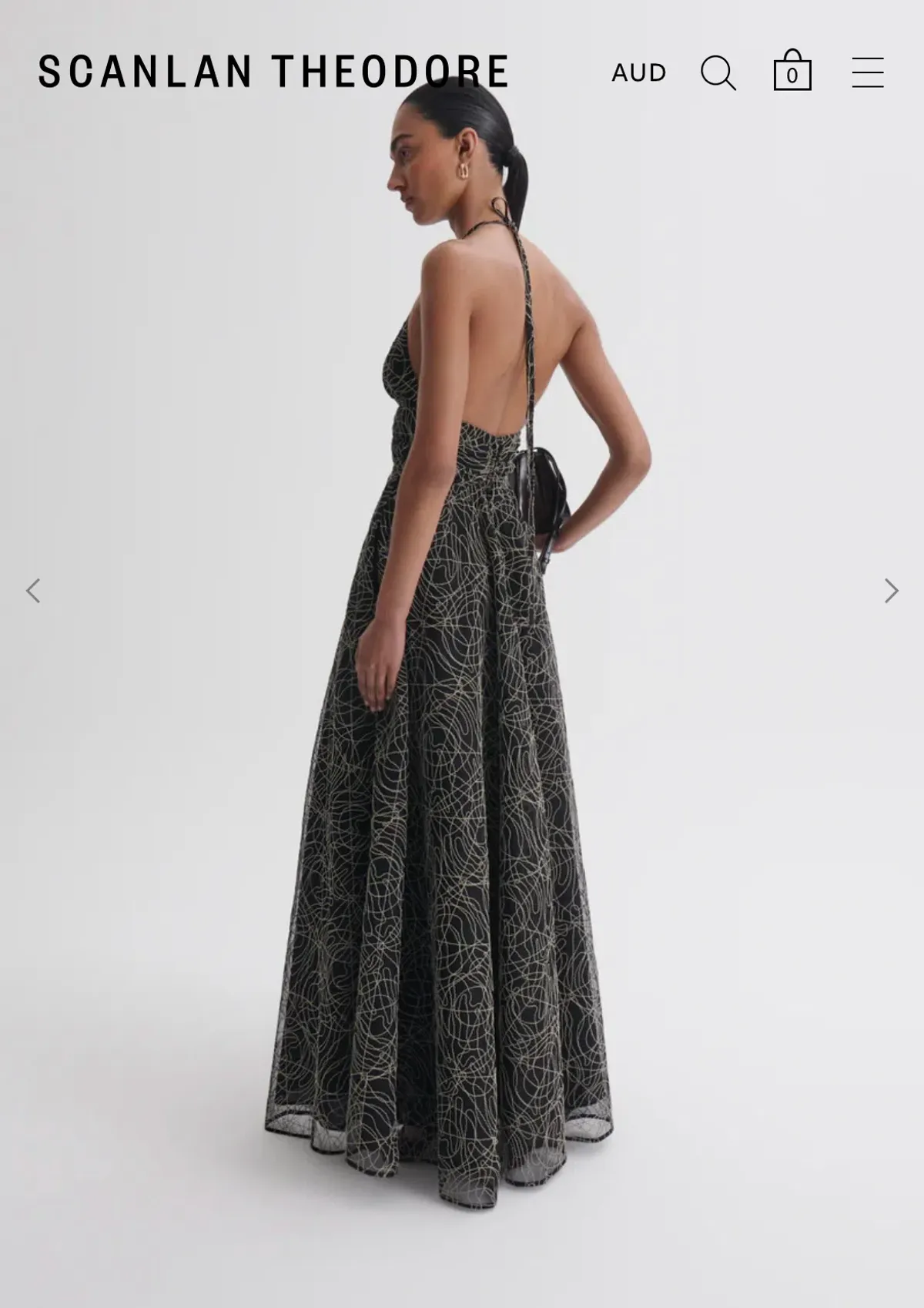 Scanlan Theodore black cornelli gown - Image 4