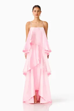 Tilly Tiered Maxi Dress in Pale Pink Size Small for rent on The Volte - image 1