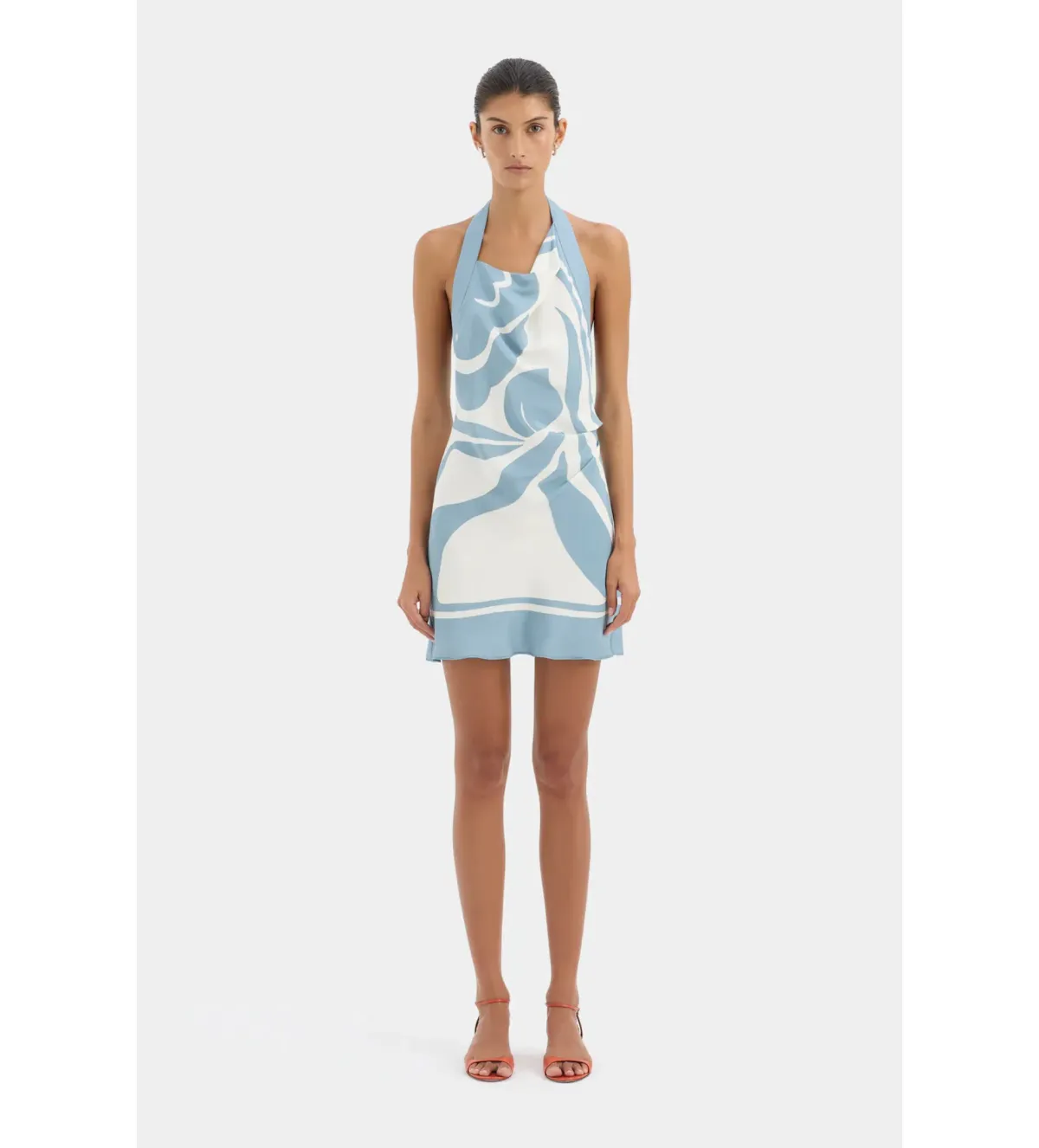 Sir The Label Lilou Halter Mini Dress in Liora Blue Size 1/AU8 - Image 1