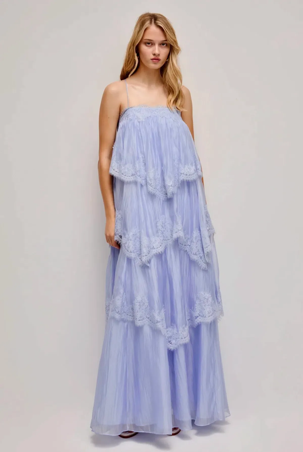 AJE Ophelia Lace Gown size 6 French Blue - Image 1