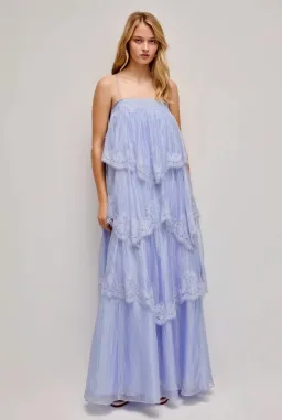 AJE Ophelia Lace Gown size 6 French Blue for rent on The Volte - image 1