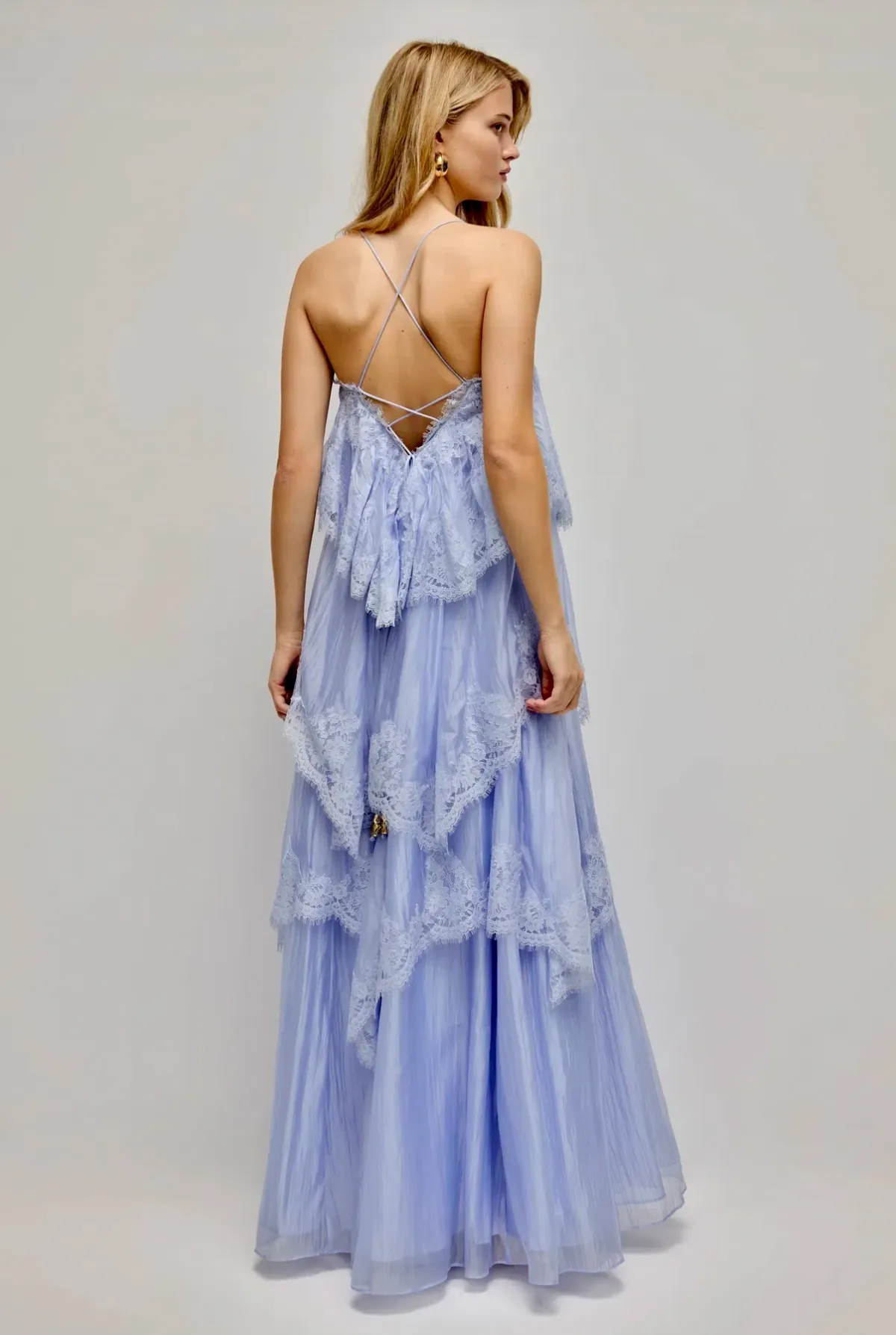 AJE Ophelia Lace Gown size 8 French Blue - Image 2