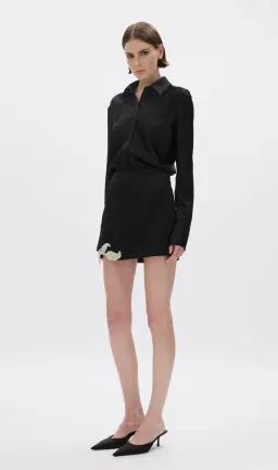 Rachel Gilbert Hallie Shirt & Mini Skirt Set in Black AU 6 for rent on The Volte - image 1
