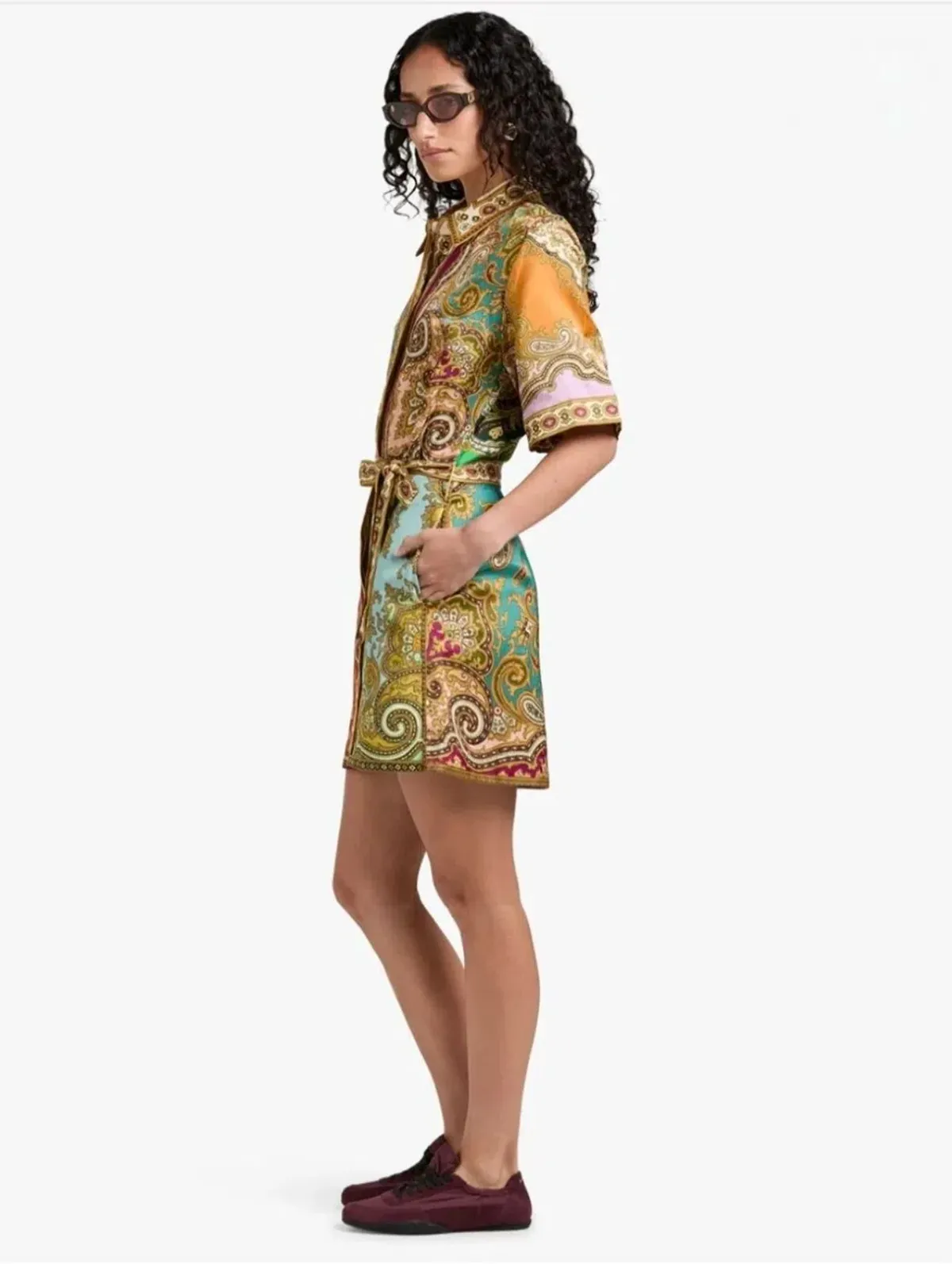 Alemais Clemenza Spliced Mini Dress Paisley print Size 10 - Image 2