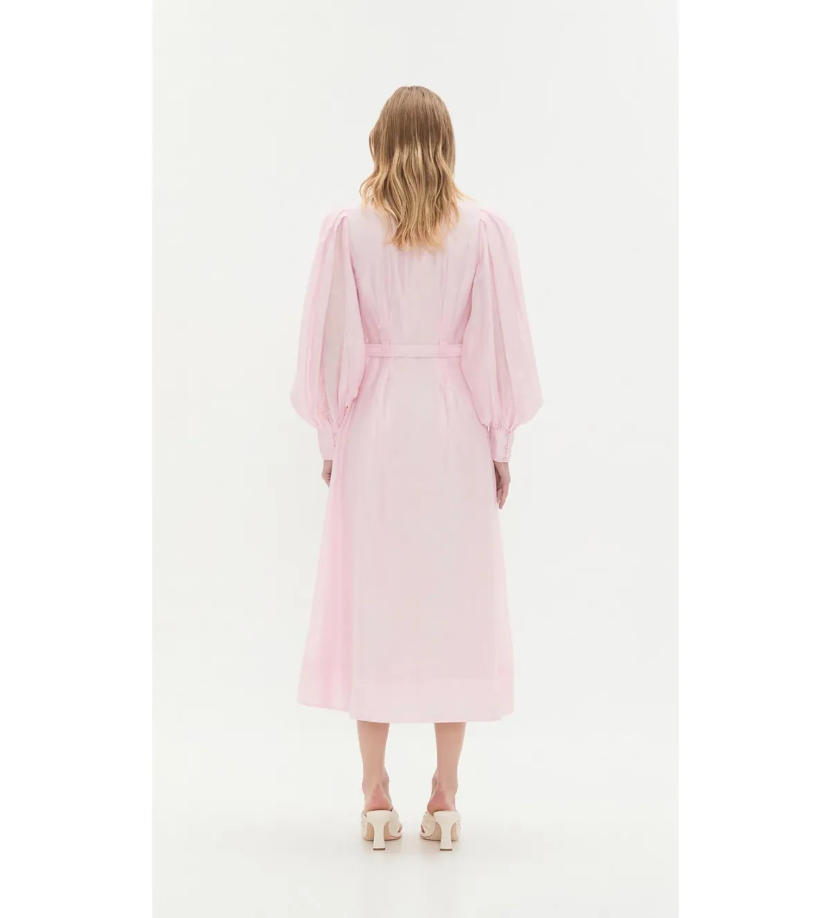 Aje Colette Shirt Midi Dress Pastel Pink Size 10 - Image 3