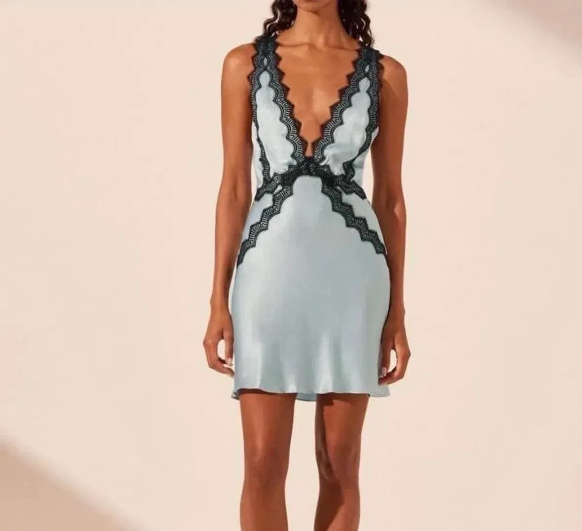 Shona Joy Camille Lace Cross Back Mini Dress Size 10 - Image 1