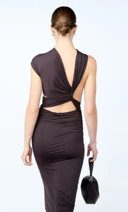Bec and Bridge Solenne Twist Maxi Dress in Dark Chocolate Brown Size 8 for rent on The Volte - image 3