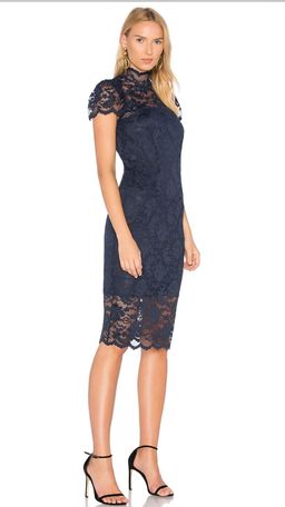 Ganni Flynn Stretch-Lace Turtleneck Dress size 6 for rent on The Volte - image 1